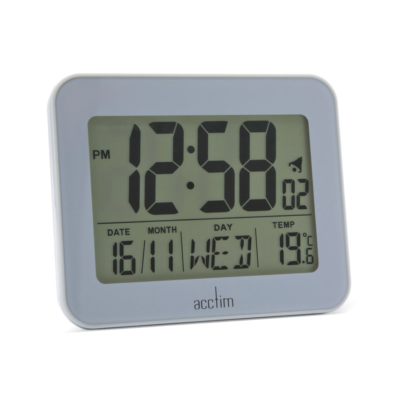 Acctim Otto Superbrite® Digital Bedside Alarm Clock, Grey