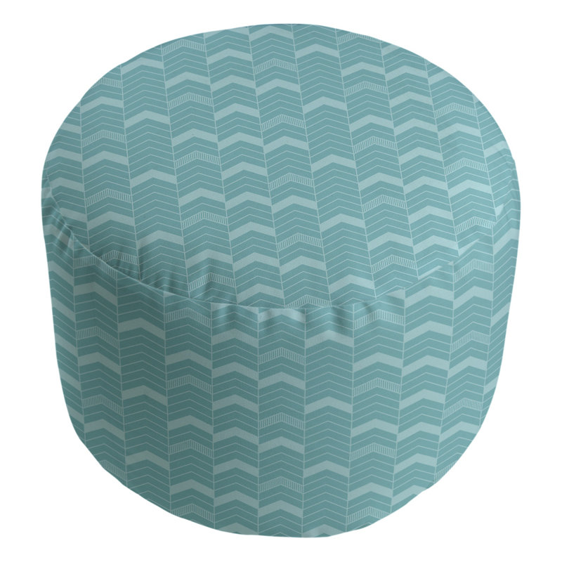 Upholstered Pouf, Dark Teal