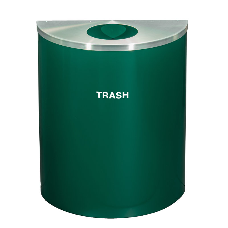 Poubelle, Vert forêt / aluminium satiné, 29, H 28,5 po x l 24 po x P 12 po