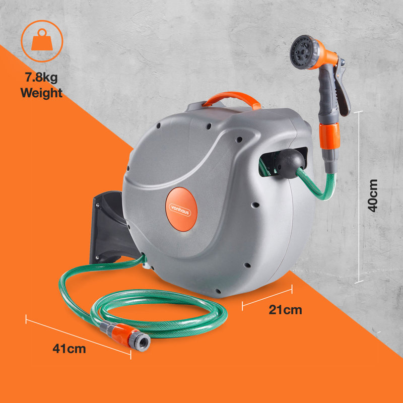 VonHaus 20m Auto Rewind Hose Reel