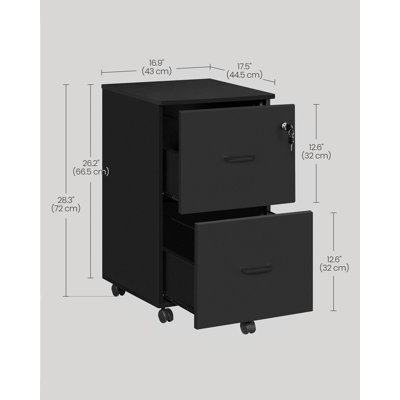 2-Drawer File Cabinet, 16.9'' Wide Locking Filing Cabinet For Home Office