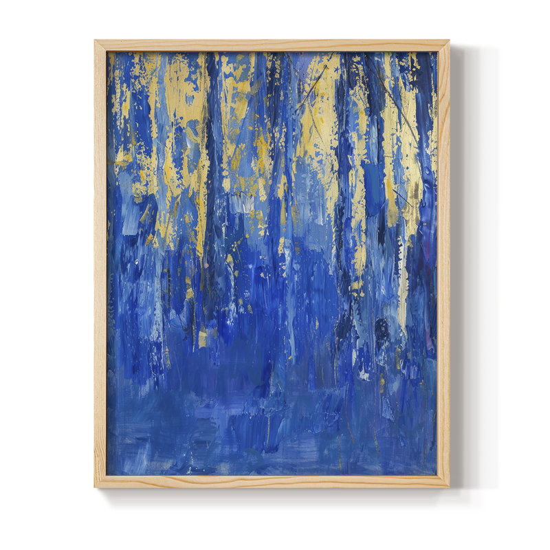 ABSTRACT Series XII Framed Print - Solid Wood, Natural, 11" H x 9" W