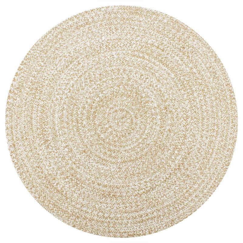 Round Zelie Solid Colour Hand Woven Area Rug, Round 90cm