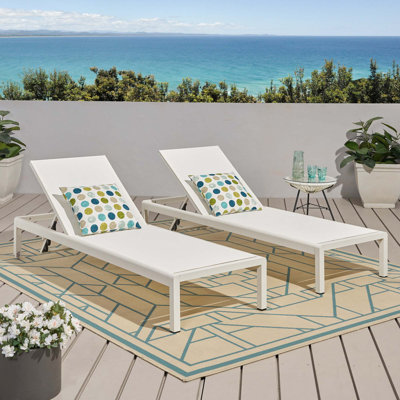 Chaise longue, ensemble de 2, pour l'extérieur