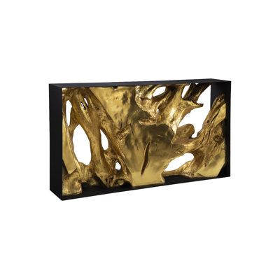 Cast Root Console Table, Iron Frame, Resin, Silver Leaf
