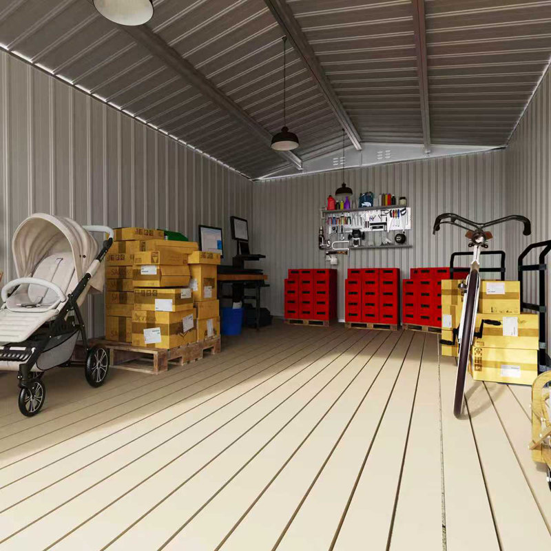 10 ft. x 10 ft. Metal Storage Shed with Lockable Door, Black