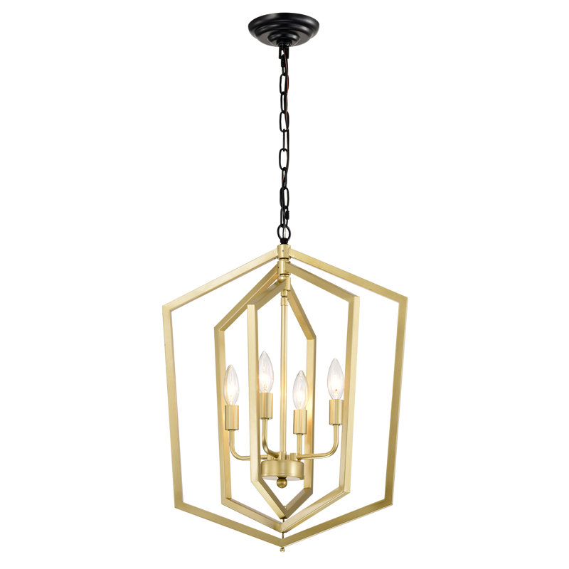 Luminaire suspendu de style lanterne en métal réglable à hauteur réglable