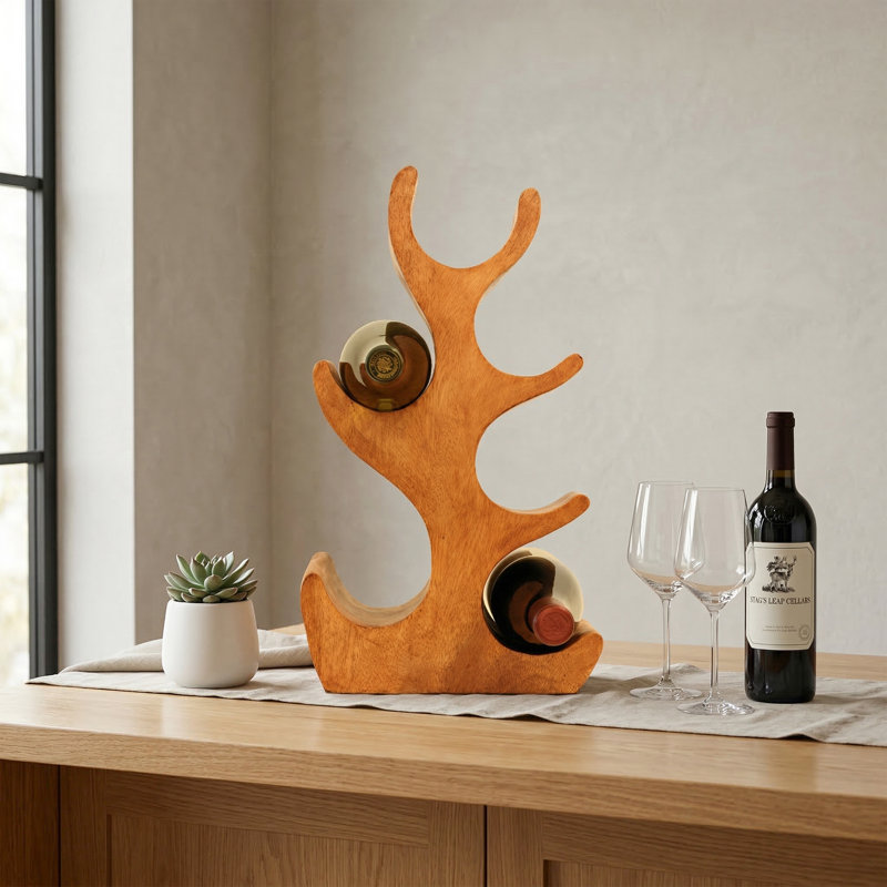 Porte-bouteilles en bois Ghino