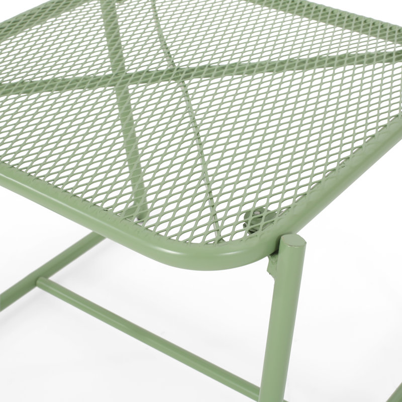 Table d'appoint d'extérieur Abram, H 16,25 po x l 19,5 po x P 18 po, Vert mat