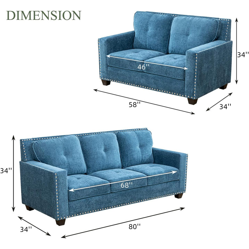 2-Piece Living Room Sofa Set