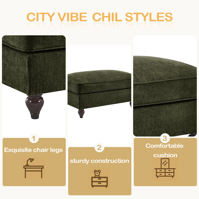 Repose-pieds en chenille, Vert