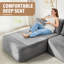 Canapé modulaire en forme de L de 108 po sans dossier, en mousse à mémoire de forme avec méridienne surdimensionnée pour le salon, gris, faisant face à la gauche-380551185-433862765-433862767
