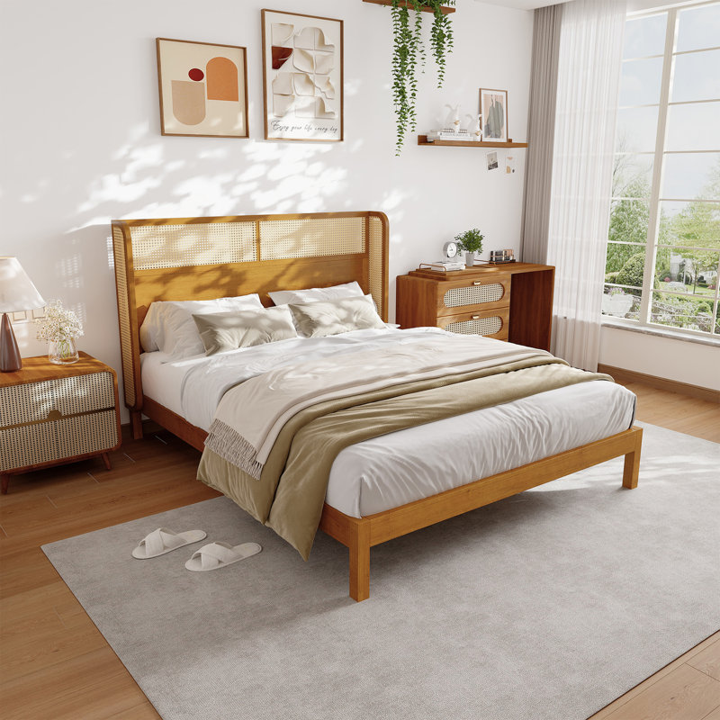 Base de lit plateforme Mid Wood, Grand
