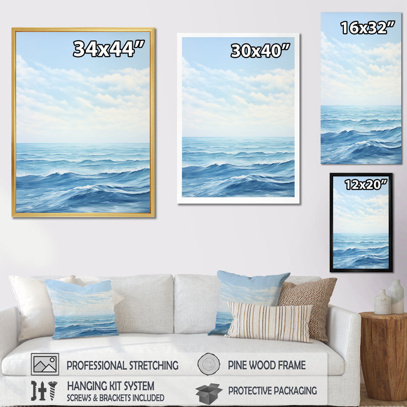 Océan Infinity Dreamscape II sur toile, H 32 po x l 16 po x P 1 po, Cadre flottant blanc