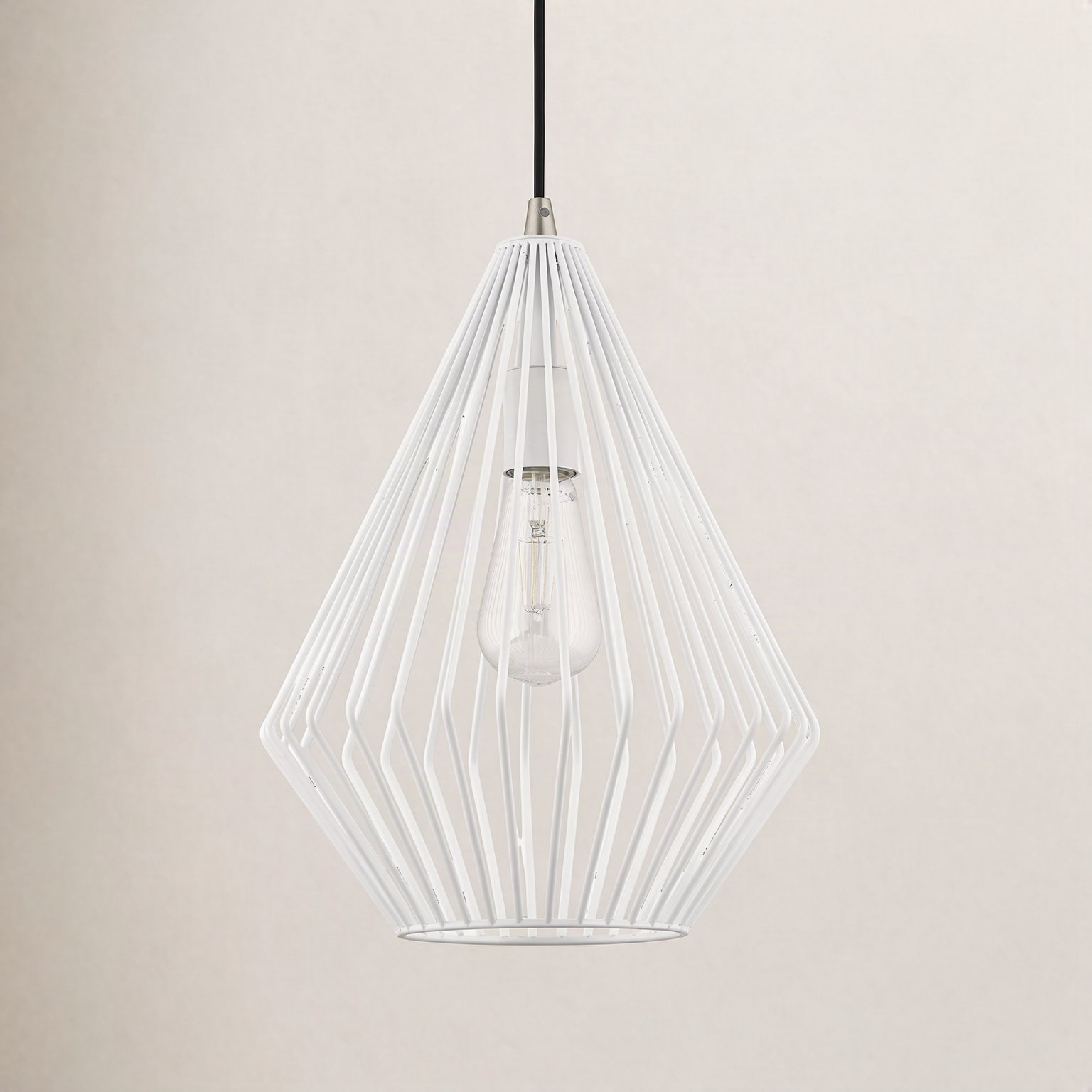 Garfield Single Light Metal Steel Dimmable Pendant, White
