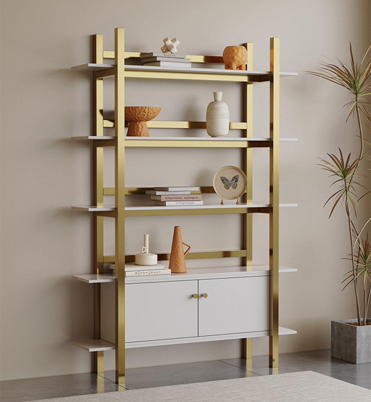 VICABY Bookshelves, Wall-To-Wall Bookcases, Floor-To-Ceiling Shelves ...