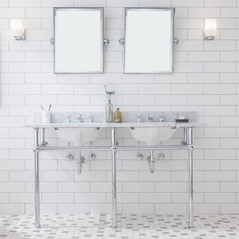 Base de meuble-lavabo double 33,13 po Copeland, Chrome