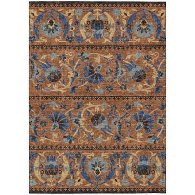 Machine Washable Indoor/Outdoor Chantille ACN2480 Floral Rug