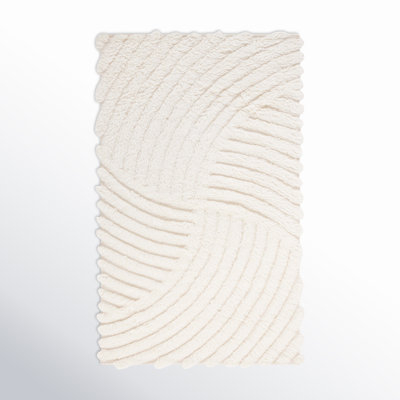 Abriel Ivory Hand-Woven Abstract Wool Rug