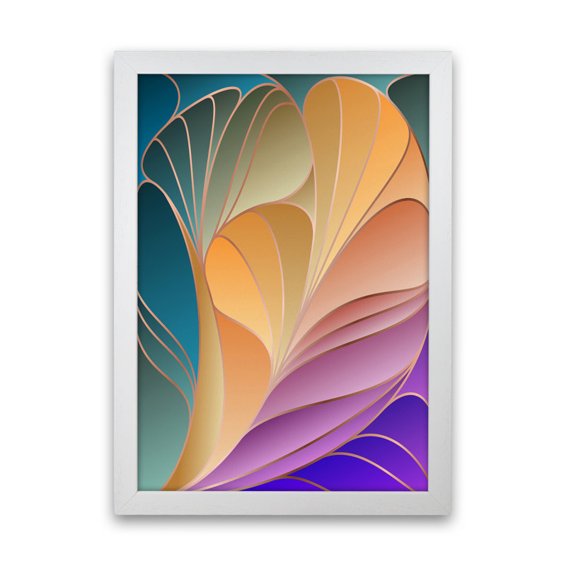Colourful Art Deco IV - Print, 88cm H x 64cm W x 3cm D, White Framed