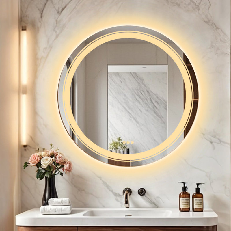 Vroman Flat Wall Mirror, 35.5" x 35.5"