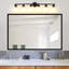 Luminaire de miroir de salle de bain moderne 6 lumières, verre givré et cadre en fer