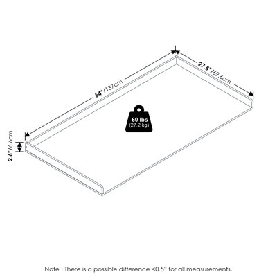 Comptoir de laveuse-sécheuse, laveuse et sécheuse Furinno RAVEL, avec rails latéraux, patins antidérapants, P 27,5 po x l 54 po, pour l'organisation et le rangement de la salle de lavage, noyer moderne