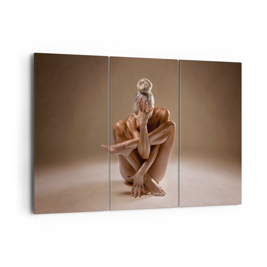 3-tlg. Leinwandbilder-Set Naked Woman Figure