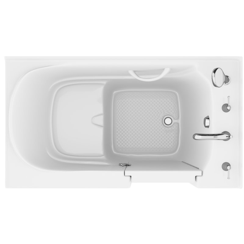 Therapeutic Tubs 30 in. x 54 in. Right Drain Quick Fill Walk-In Soaking Tub in White, Right, White