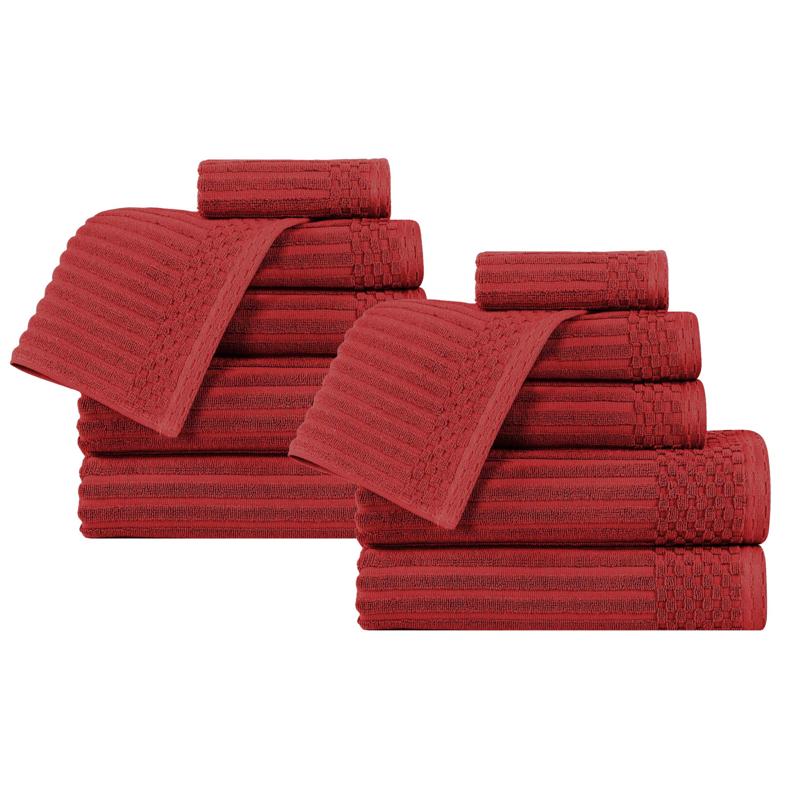 Ruvins 12-Piece Cotton Towel Set, Burgundy