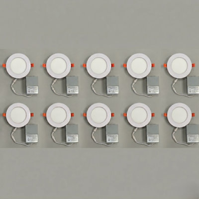 4" LED Canless Recessed Ultra Slim Downlights Round 9W 5CCT Tunable