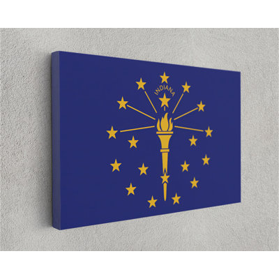 " Indiana State Flag USA Flags Edition Canvas Wall Art Home Decoration "