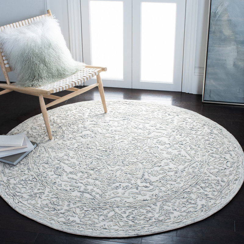 Conant Hand Tufted Indian Wool And Cotton With Latex Oriental Rug, Round 6'