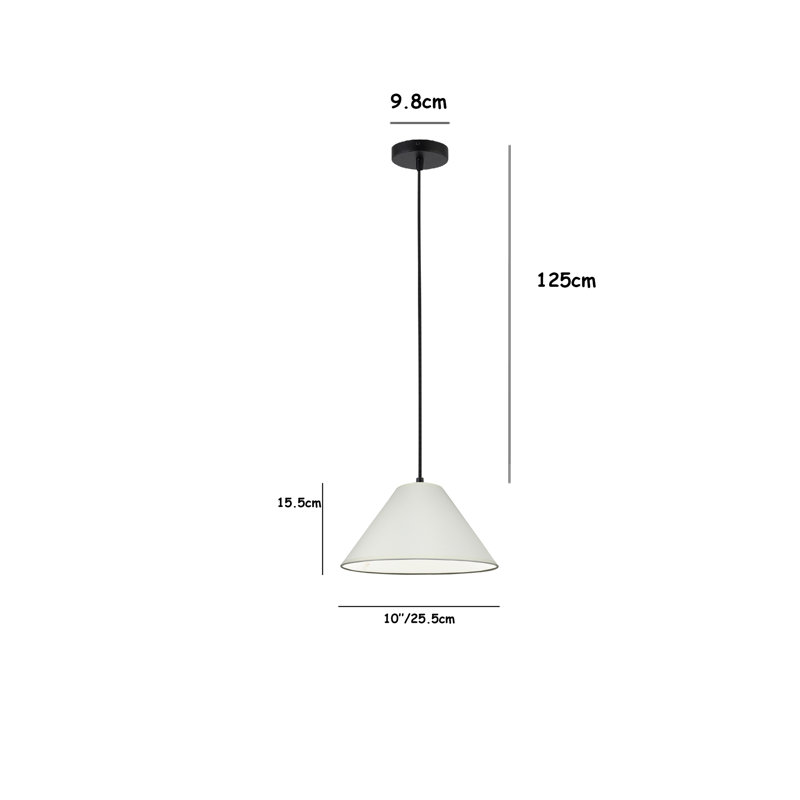 18cm H Cotton Empire Lamp Shade ( Screw On ), White