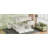 Wood Queen Size Bunk Bed With Ladder And Trundle, White