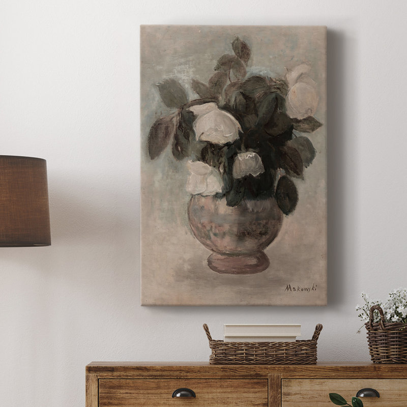 Imprimé floral rétro XCVI - galerie enveloppée Cavas, H 27 po x l 18 po