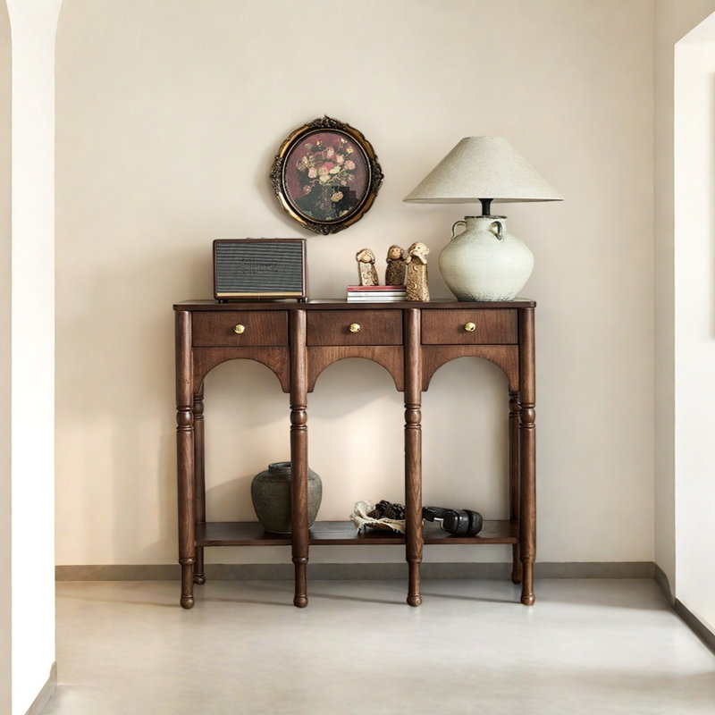 Retro Multifunctional Console Table, Brown