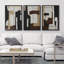 «Brown Blocks Abstract Mid Century Modern Shapes Illustration ArtWork Decor Chic salon», 3 pièces-100780774-100809296