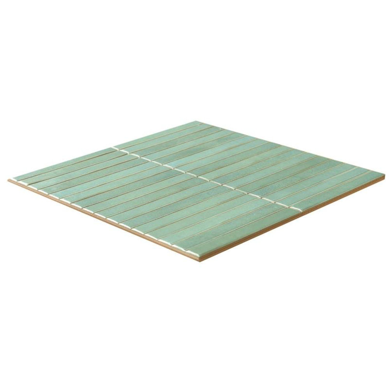 Castilla 14" x 14" Glossy Ceramic Finger Tile, Sage