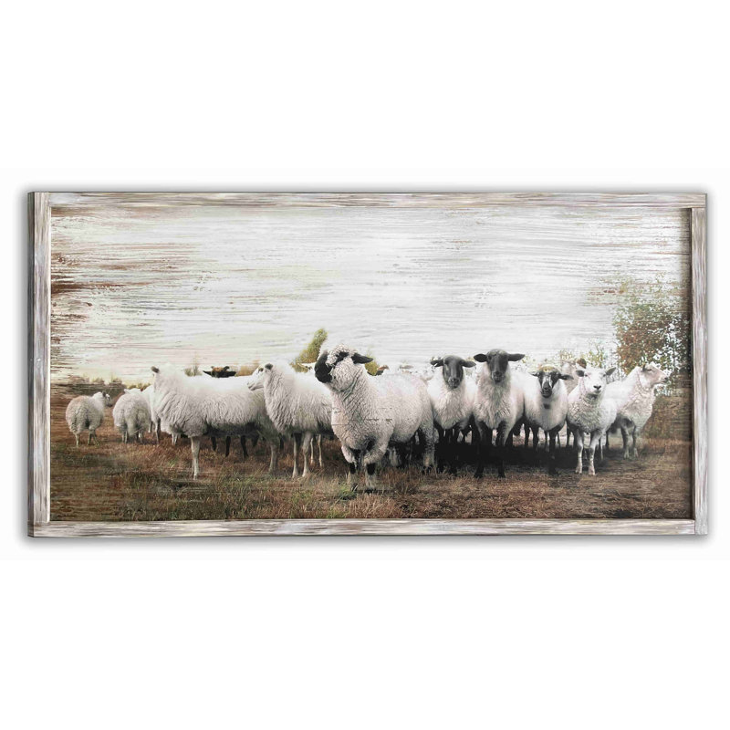 Grazing Sheep On Canvas Print, H 24 po x l 48 po x P 1,5 po