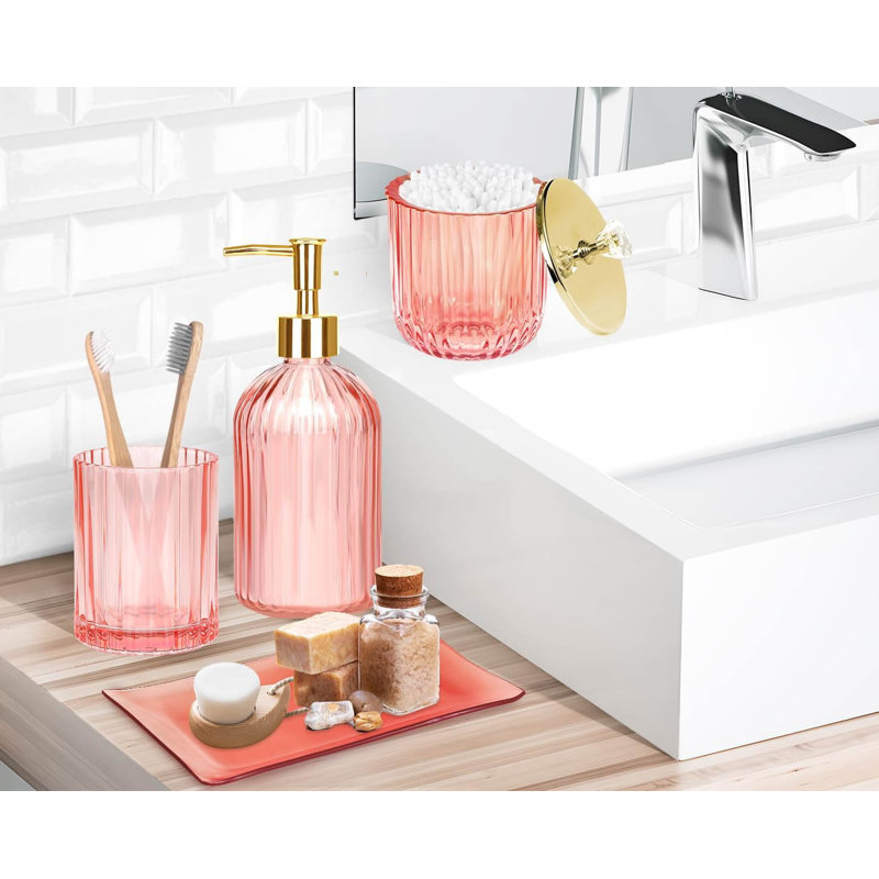Bathroom Accessory Set, Pink