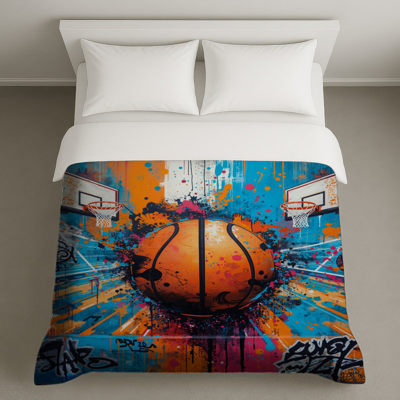 Housses de couette Graffiti Basketball Court, Queen