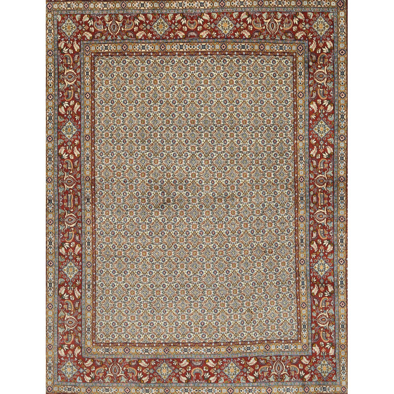 Tapis traditionnel rouge / brun / gris, Rectangle 8 pi x 12 pi