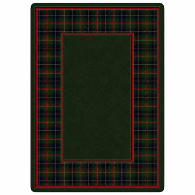 Tapis à bordure écossaise vert olive Alminus Design Center McIntyre