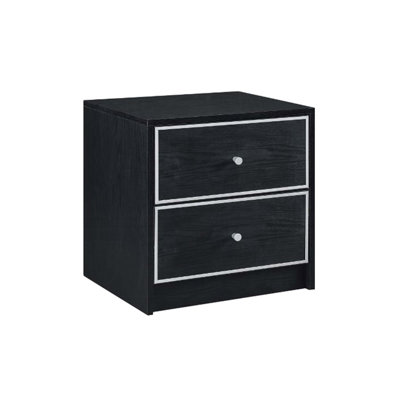 Élégante table de chevet industrielle avec 2 tiroirs de rangement spacieux, parfaite pour les chambres et les salons modernes