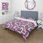 Ensemble de housse de couette mauve beige Midcentury Maze-109174739