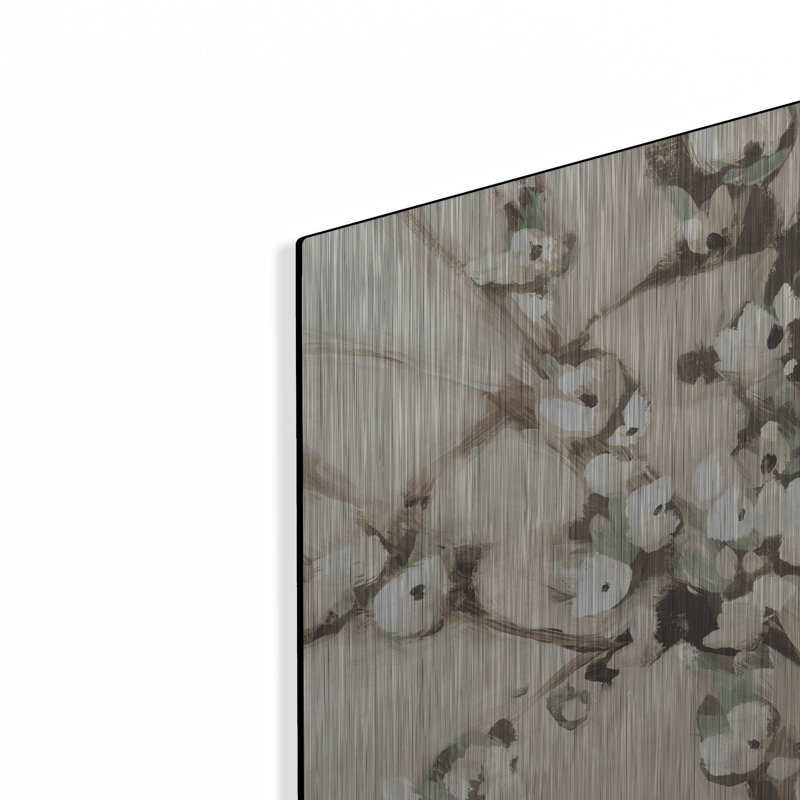 «Wild Floral Branches Neutral» par Katrina Pete, art mural en métal, 16 po x 12 po