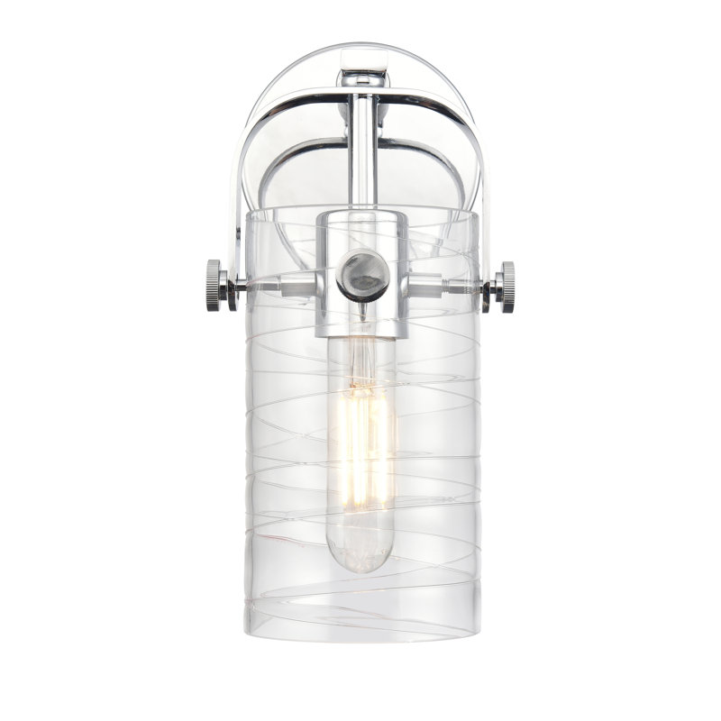 Siglerville Armed Sconce, Deco Swirl, Polished Chrome