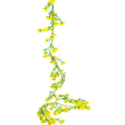 Fleurs de marguerite artificielle en soie de vigne guirlande de fleurs de printemps Fausse fleur de vigne suspendue lierre jaune fleurs de feuilles vertes pour fête de mariage arche de mariage décoration florale intérieur extérieur
