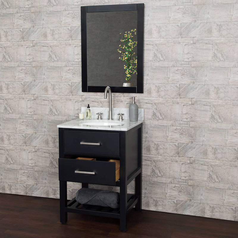 Ensemble de meuble-lavabo simple 24 po Meadowbrook, Noir